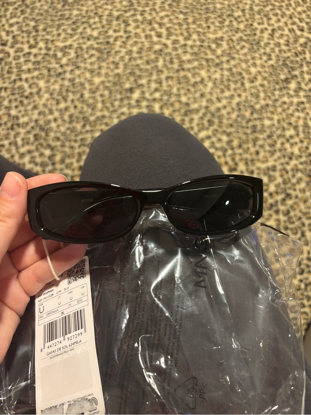 Mango Black Rectangular Sunglasses